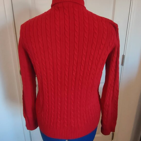 Lauren Ralph Lauren St Martin 100% Cotton True Red Turtleneck L NWT - Picture 8 of 10
